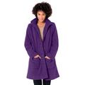Plus Size Women's Hooded A-Line Fleece Coat by Woman Within in Radiant Purple (Size 28 W)