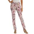 Plus Size Women's Invisible Stretch® Contour Skinny Jean by Denim 24/7 in White Paisley Flowers (Size 28 W)