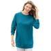 Plus Size Women's Fleece Sweatshirt by Woman Within in Deep Teal (Size 6X)