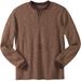 Men's Big & Tall Waffle-Knit Thermal Henley Tee by KingSize in Heather Brown (Size 2XL) Long Underwear Top