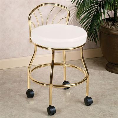 Flare Back Vanity Chair , Brass