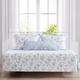 Laura Ashley Home | Daybed Set-Lightweight & Cozy, Reversible, All Season Bedding with Matching Shams and Pillow Cover, Cotton, Blue, Twin