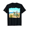 Fahrrad am Strand Dünen für einen Urlaub am Meer T-Shirt