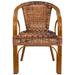 Bay Isle Home™ Houtz Rattan Restaurant Patio Chair w/ Bamboo-Aluminum Frame Metal in Brown | 30.25 H x 22 W x 25.5 D in | Wayfair