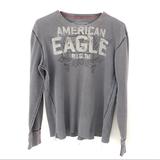American Eagle Outfitters Shirts | American Eagle Gray Long Sleeve Waffle Knit Shirt | Color: Gray | Size: M
