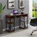 Zipcode Design™ Edwin No Tools Writing Desk w/ Shelves Wood/Metal in Black/Brown | 30 H x 47.25 W x 15.75 D in | Wayfair