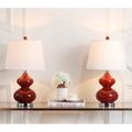 Wade Logan® Courtney Glass Table Lamp Glass/Fabric in Gray/White | 24 H x 14 W x 14 D in | Wayfair WADL1270 25262013