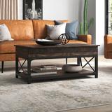 Trent Austin Design® Hovey Lift Top Coffee Table w/ Storage Wood/Metal in Black/Brown | 24.094 H x 41.25 W x 22.38 D in | Wayfair