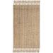 White 24 x 0.5 in Area Rug - Birch Lane™ Parkerfield Handmade Flatweave Jute/Sisal Natural Area Rug Jute & Sisal, Bamboo | 24 W x 0.5 D in | Wayfair