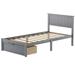 Red Barrel Studio® White Twin Size Platform Bed w/ Under-Bed Drawer in, Full/Double Wood in Gray, Size 36.2 H x 76.0 D in | Wayfair