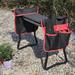 Rebrilliant Standwood Iron Garden Stool Upholstered in Red/Gray/Black | 19 H x 11 W x 11 D in | Wayfair 8498C5A89A8B4160A2FB9D42BE0A92DE
