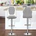 Orren Ellis Marrs Swivel Adjustable Height Bar Stool Upholstered/Metal in Gray/White | Wayfair FAF3C65960C4474CA8E624DBCD94576D