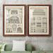 Williston Forge Vintage Architects Plan III - 2 Piece Picture Frame Graphic Art Print Set on Paper in White | 47 H x 31.5 W in | Wayfair