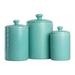 Highland Dunes Embossed 3 Piece Kitchen Canister Set Ceramic in Blue | 6.25 H x 5.75 W x 5.75 D in | Wayfair 464C295B69194B0BBAF509180F3CB86D