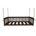 Rosecliff Heights Carol Mission Hanging Daybed Wood in Black | 21 H x 43 W x 79 D in | Wayfair 44CFC8B953364A7A956A9F2F86EADB96