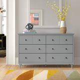 Wade Logan® Bhuneshwar 6 Drawer 57" W Double Dresser Wood in Gray | 35 H x 57 W x 18 D in | Wayfair D09019E3BA48488F99A5BF74F15797FD