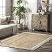 Brown 60 x 0.35 in Area Rug - Beachcrest Home™ Ankita Farmhouse Power Loom Jute Bordered Off White/Tan Rug Jute & Sisal | 60 W x 0.35 D in | Wayfair