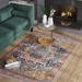 Blue/Navy 79 x 0.31 in Area Rug - Langley Street® Windmere Oriental Medallion Area Rug in Rust/Brick/Navy Polyester | 79 W x 0.31 D in | Wayfair