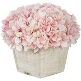 Ophelia & Co. Hydrangea Floral Arrangements Planter Faux Silk in Pink | 9 H x 10 W x 10 D in | Wayfair LRKM1388 37986161