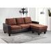 Brown Sectional - Glory Furniture 76" Wide Faux Leather Reversible Sofa & Chaise Faux Leather/Leather | 31 H x 76 W x 59 D in | Wayfair G216-SCH