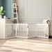 Archie & Oscar™ Klaus Wooden Free Standing Pet Gate Wood (a more stylish option) in Gray/White | 24 H x 80 W x 0.7 D in | Wayfair