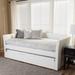 Viv + Rae™ Claireville Twin Daybed w/ Trundle Upholstered in White | 37.48 H x 42.72 W x 86.22 D in | Wayfair 1421-7307-WF