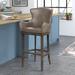 Steelside™ Conary Swivel Bar & Counter Stool Upholstered, Wood in Brown | 44.25 H x 23 W x 22.5 D in | Wayfair LNPK6962 39063184