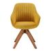 Armchair - Corrigan Studio® Brister 22.83" Wide Swivel Armchair Cotton/Fabric/Other Performance Fabrics in Yellow/Brown | Wayfair