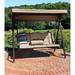 Arlmont & Co. Reuben Hanging Porch Swing Metal in Brown | 68 H x 78 W x 19.5 D in | Wayfair 0698BF88BC10482391CEC26A22101EC0