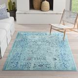 Blue 108 x 0.5 in Area Rug - Dakota Fields Colfin Oriental Light/Navy/Ivory Area Rug Polypropylene | 108 W x 0.5 D in | Wayfair MTNA1813 40377607