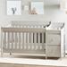 Harriet Bee Beaury 4-in-1 Convertible Crib & Changer Wood in Gray | 44 H x 30.5 W x 28 D in | Wayfair 80EDE3824C7E438A8ADF4C1C08A14FB9