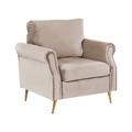 Fauteuil en velours taupe