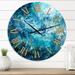 Designart 'Wild Blue Ocean Waves V' Nautical & Coastal wall clock