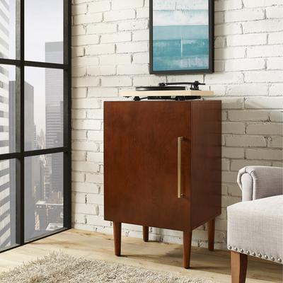 Crosley Everett Record Player Stand in Mahogany Finish