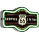 American Art Decor Vintage Route 66 Marquee Shaped LED Light Up Sign Wall Decor for Man Cave Bar Garage - Black