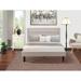 Platform Bedroom Set with 1 Queen Size Bed Frame and Small End Table - Mist Beige Linen Fabric(Pieces Option)