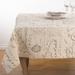 Vintage Script Print Linen Blend Tablecloth