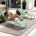 Outdoor Aluminum Adjustable Folding Chaise Lounge Chairs and Foldable Side Table