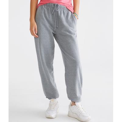 Aeropostale Womens' Slouchy High-Rise Cinched Sweatpants - Grey - Size XXL - Cotton
