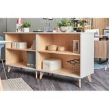 Safco Products Company Resi Open Cabinet Storage w/ Adjustable Shelf Wood in Brown/White/Yellow | 33.74 H x 36 W x 20 D in | Wayfair RESCAB36WH