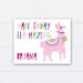 Zoomie Kids Wideman Make Today Lla-Mazing Personalize Canvas Art Canvas in Pink | 14 H x 11 W x 1.25 D in | Wayfair