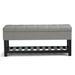 Lark Manor™ Alvera Flip Top Storage Bench Faux Leather/Wood/Upholstered in Gray | 18.5 H x 43.5 W x 17 D in | Wayfair