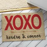 Winston Porter McCordsville Xoxo Personalized 27 in. x 18 in. Non-Slip Outdoor Door Mat Synthetics/Rubber | 18 W x 27 D in | Wayfair