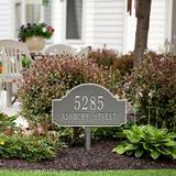 Old Century Forge Fitzwilliams 2-Line Lawn Address Sign Metal in Gray | 29.75 H x 15.5 W x 0.32 D in | Wayfair 2891-PS