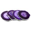 Vandue Corporation Agate Stone Coaster Stoneware in Gray | 0.25 H x 4 D in | Wayfair AGATECOASTER4-PURPLE