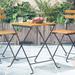 Latitude Run® Folding Bistro Outdoor Table Wood/Metal in Brown | 27.95 H x 21.65 W x 21.26 D in | Wayfair 386C153EC1B34CA8B40367A8546F4841