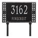 Whitehall Products Boston Personalized Standard 2-Line Lawn Address Sign Metal in Gray/Black | 11 H x 16.5 W x 0.375 D in | Wayfair 1895BS