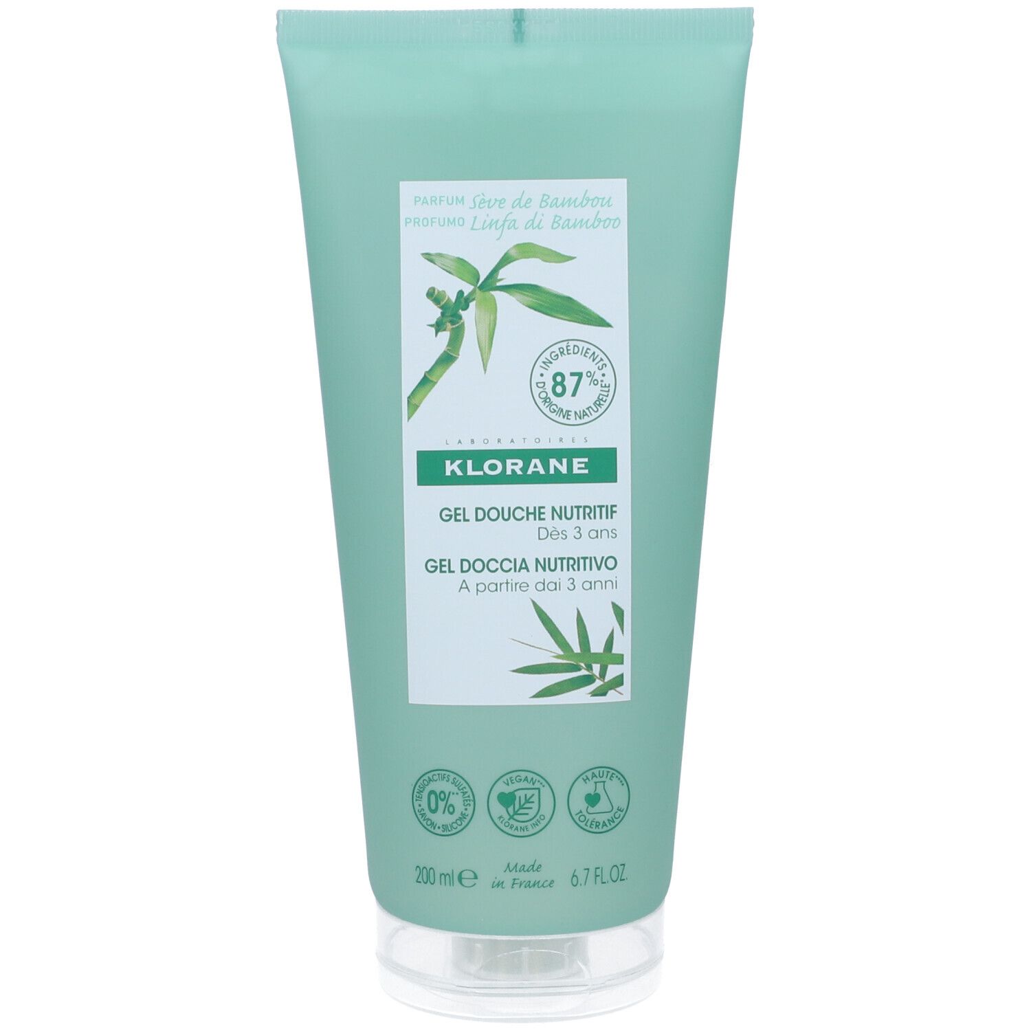 Klorane Gel Doccia Nutritivo al Cupuaçu BIO Profumo Linfa di Bambù 200