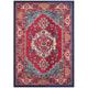 Tapis de salon interieur en rouge & turquoise, 122 x 170 cm