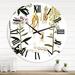 Designart 'Vintage Plant Life VIII' Farmhouse wall clock